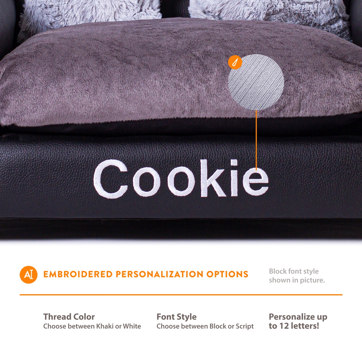 Personalized Leatherette Pet Bed