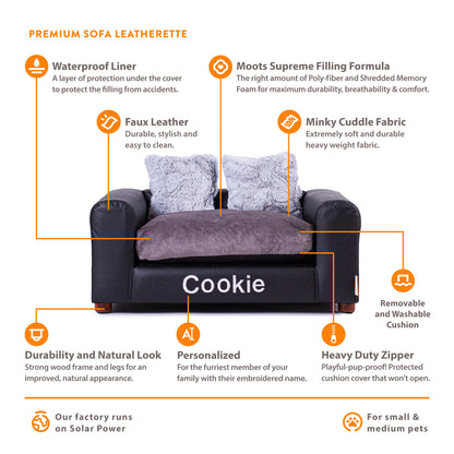 Personalized Leatherette Pet Bed